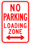 ar-205 no parking loading zone signs